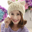 Handmade Knitted Cat Ear Beanie – Winter Warm Unisex Knit Cap