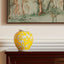 9" Yellow And White Floral Round Porcelain Table Vase-0