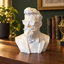 Low Poly Gentleman Bust Statue – Geometric Moustache Sculpture for Home, Office and Bookshelf Decor