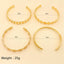 4PC Stackable Chain Bracelet Set – Gold Plated Flower & Leaf Cuff Jewelry