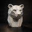 Low Poly Bear Head STL Modern Animal Sculpture 3D Print File