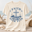Faith Over Fear PNG | Christian Coastal Shirt Design Blue Nautical Cross