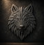 Geometric Wolf Wall Art STL File – Modern Wolf Head 3D Print