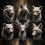 6 Low Poly Animal Head Sculptures STL Bundle for 3D Printing
