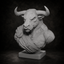 Minotaur Warrior Bust STL File – Mythology Sculpture 3D Print