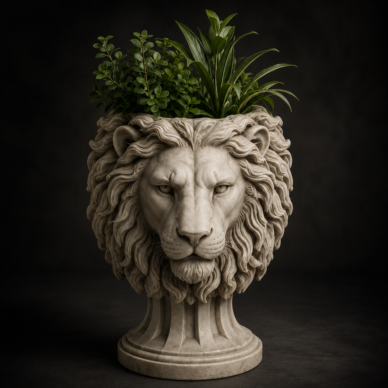 Majestic Lion Planter STL | Lion Head Flower Pot 3D Print File