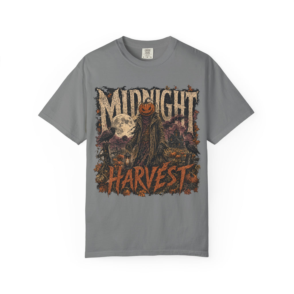 Midnight Harvest Halloween PNG – Vintage Pumpkin Head Shirt Design for Sublimation and DTF