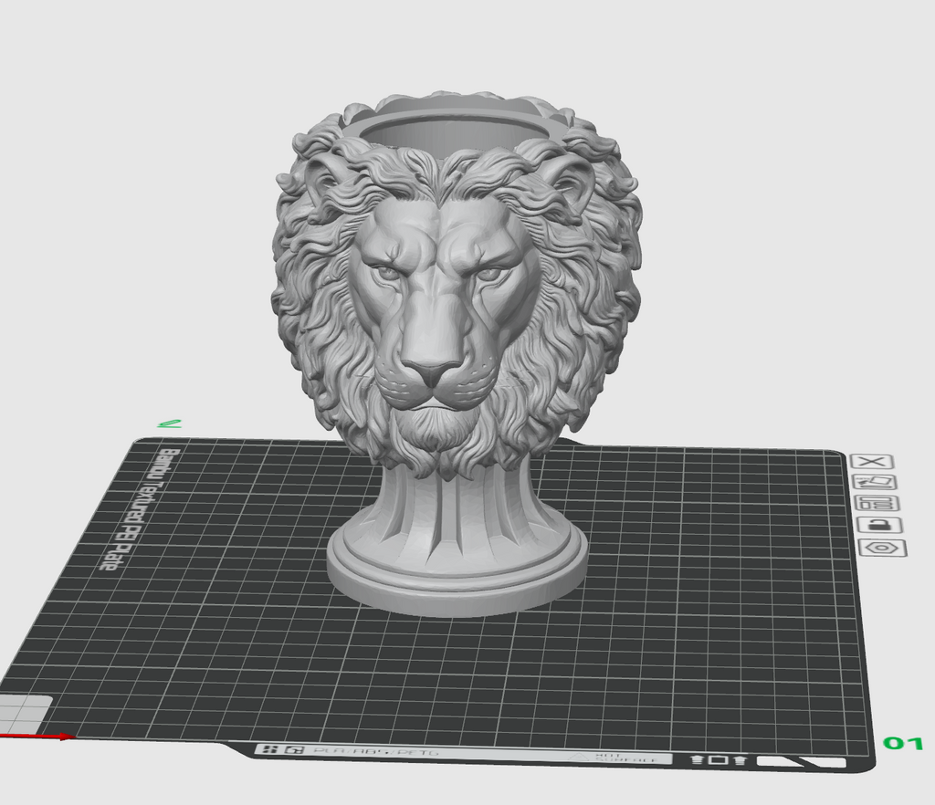 Majestic Lion Planter STL | Lion Head Flower Pot 3D Print File