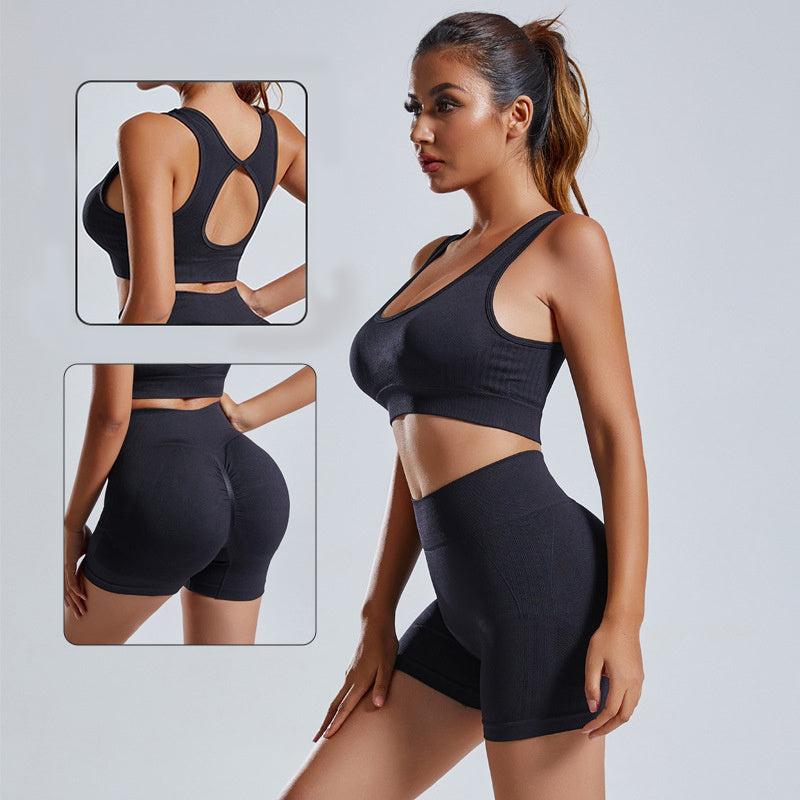 2-Piece Seamless Yoga Set | Women’s High-Waist Shorts & Vest Tracksuit Main image