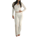Zip Hoodie & High-Waist Pants Set | Women’s Casual Lounge Tracksuit