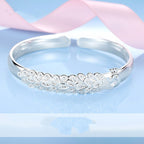 Silver Plated Peacock Cuff Bracelet – Adjustable Fashion Jewelry for Women