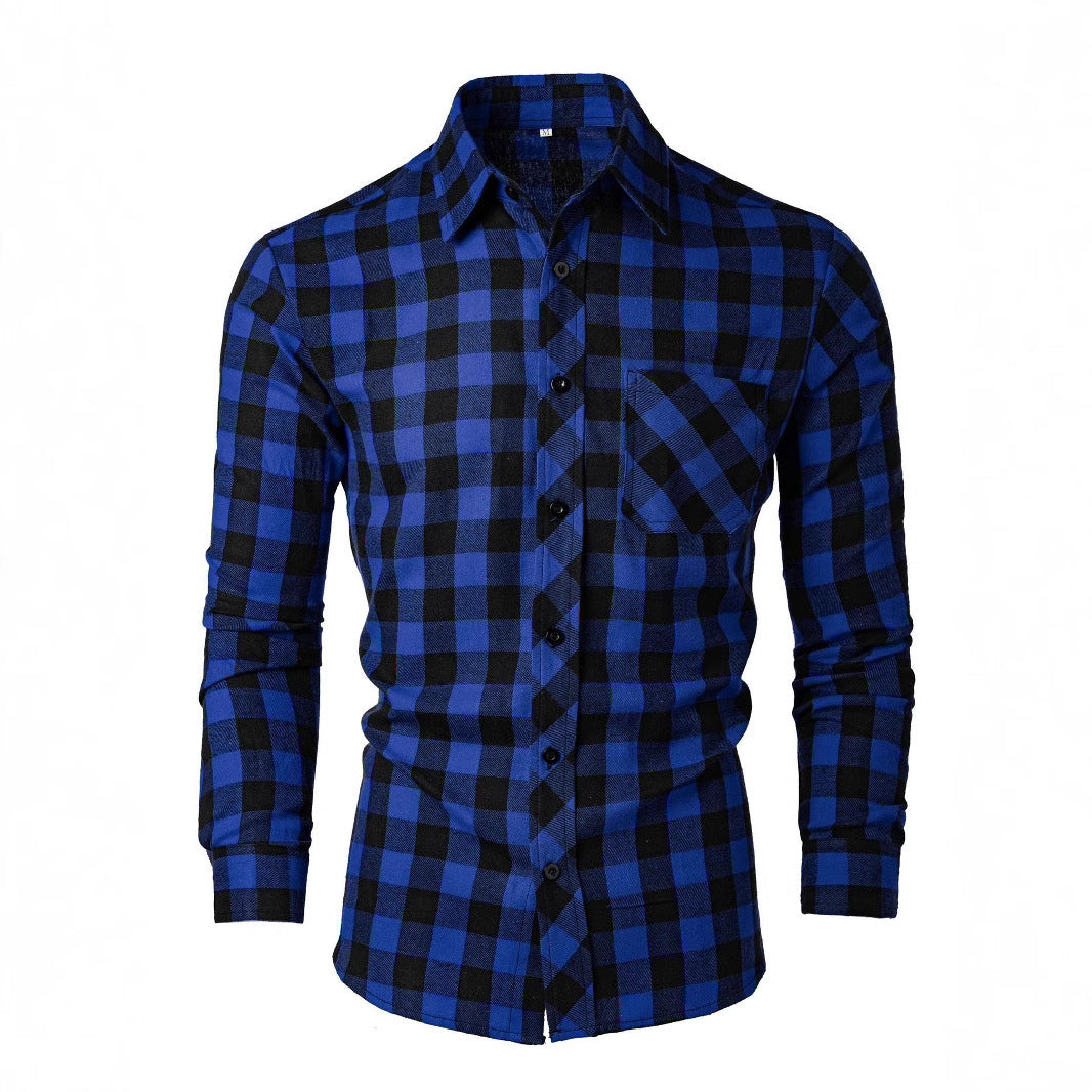 Men’s Printed Slim-Fit Lapel Shirt | Casual Short-Sleeve Button-Down