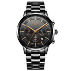 Men's Waterproof Quartz Sports Watch – Chronograph Moon Phase Business Style