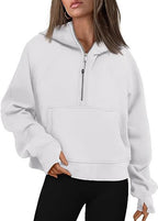 Women’s Zip-Up Hoodie Sweatshirt with Pockets – Loose Fit Sports Pullover