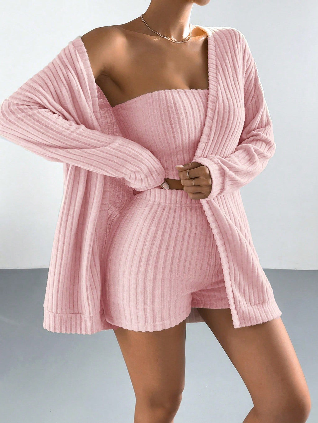 Women’s Brushed Striped 3-Piece Pajama Set | Cozy Lounge & Sleepwear