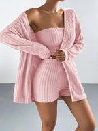 Women’s Brushed Striped 3-Piece Pajama Set | Cozy Lounge & Sleepwear