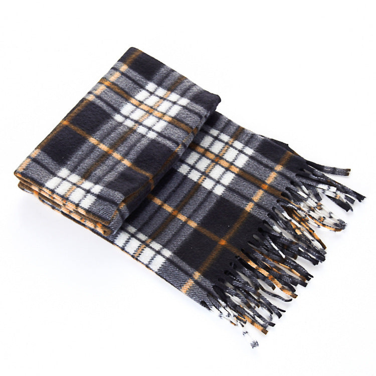 Premium Plaid Thermal Scarf – Unisex British Retro Wrap for Winter