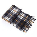Premium Plaid Thermal Scarf – Unisex British Retro Wrap for Winter