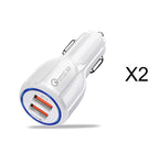 Quick Charge 3.0 Car Charger – Dual USB Fast Charging Adapter (36W)