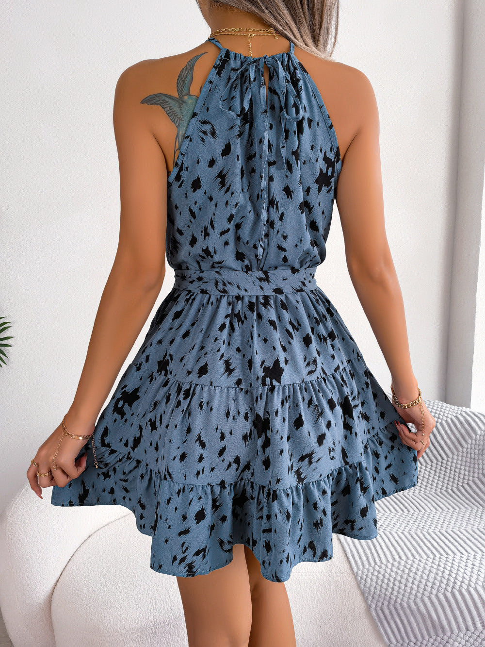 Leopard Print Ruffle Swing Dress | Summer Beach Style