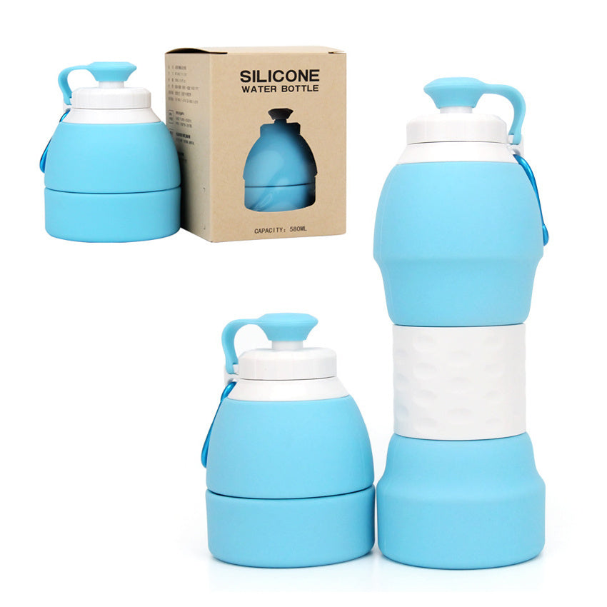 Portable Silicone Folding Water Bottle | 580 ml Travel & Outdoor Bottle