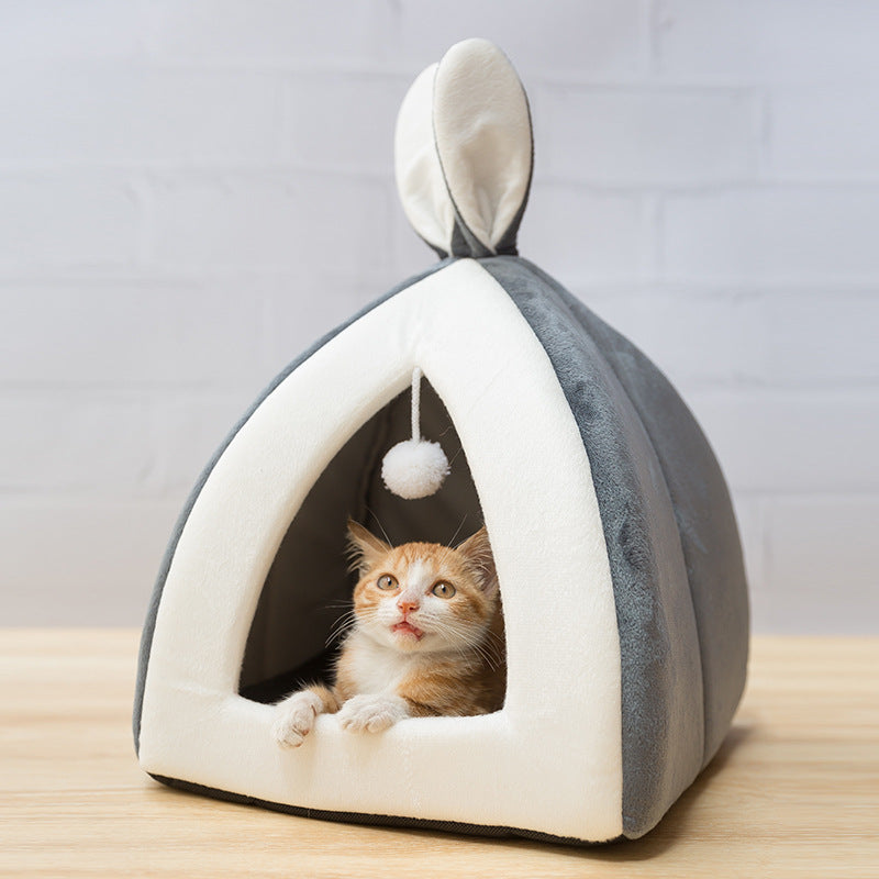 Cat House Villa Pet Bed – Cozy Cave Kennel for Small Dogs & Cats Main image