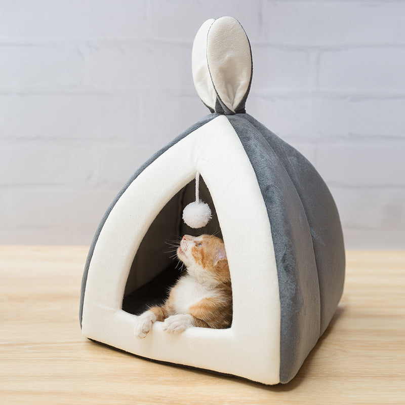 Cat House Villa Pet Bed – Cozy Cave Kennel for Small Dogs & Cats