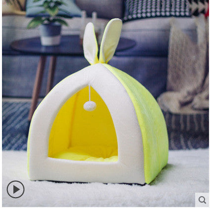 Cat House Villa Pet Bed – Cozy Cave Kennel for Small Dogs & Cats