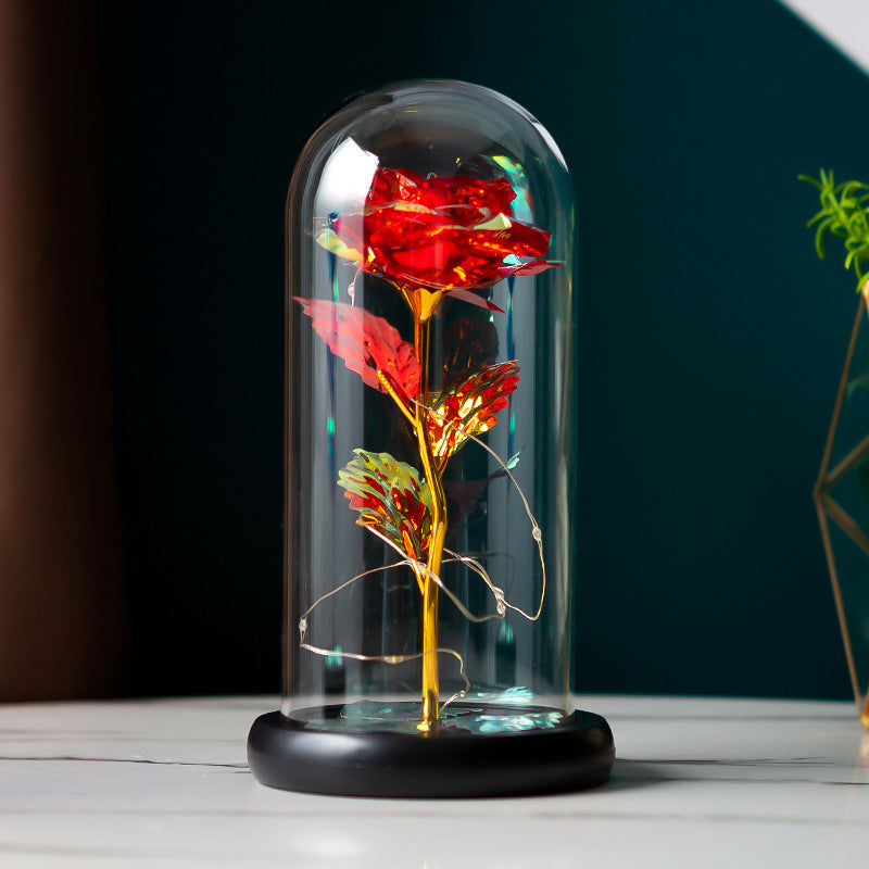 Preserved Gold-Foil Rose in Glass Dome | Luxury Gift for Mother’s Day, Valentine’s & Birthday