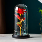 Preserved Gold-Foil Rose in Glass Dome | Luxury Gift for Mother’s Day, Valentine’s & Birthday