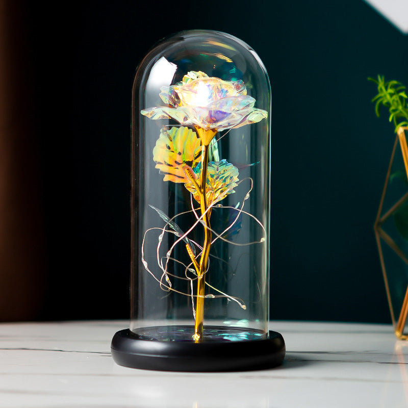 Preserved Gold-Foil Rose in Glass Dome | Luxury Gift for Mother’s Day, Valentine’s & Birthday