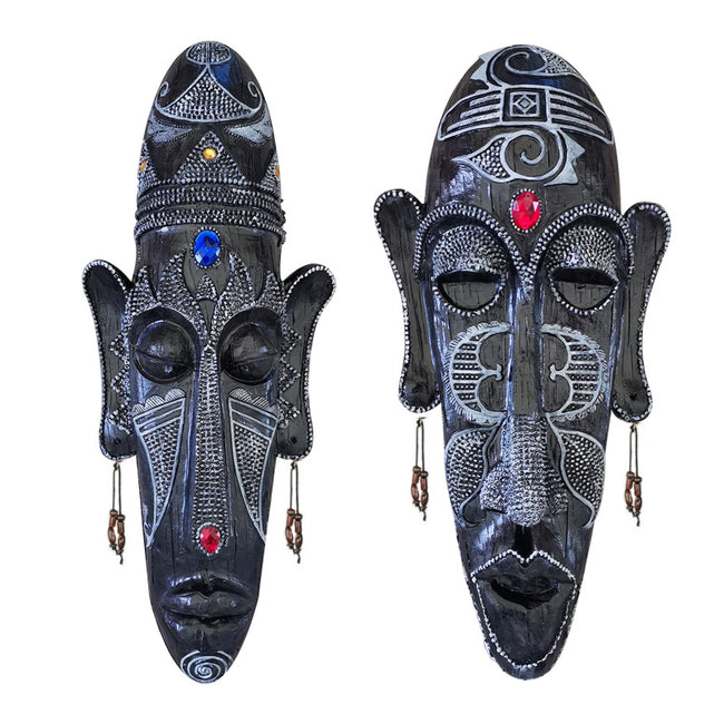 Resin Tribal Mask Wall Décor | Statement Home Art Piece Hover Image