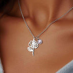 Women’s December Birth Flower Pendant Necklace | Versatile Silver/Gold Chain Gift