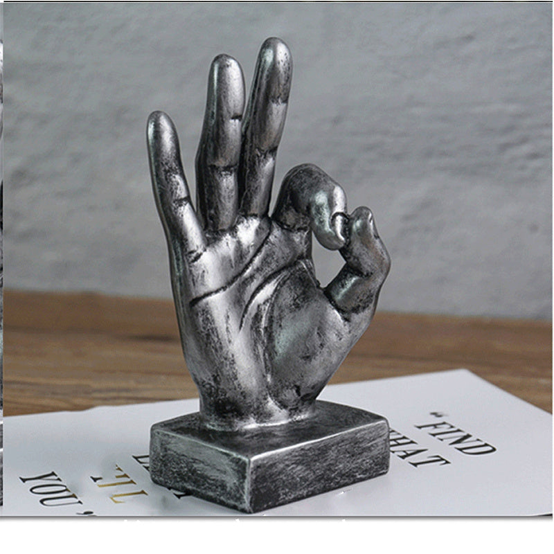 Resin Gesture Ornaments | Trendy Minimalist Hand-Gesture Décor Pair