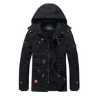 Men’s Fleece-Padded Mid-Length Hooded Jacket | Warm Casual Outerwear