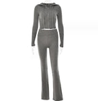 Zip Hoodie & High-Waist Pants Set | Women’s Casual Lounge Tracksuit