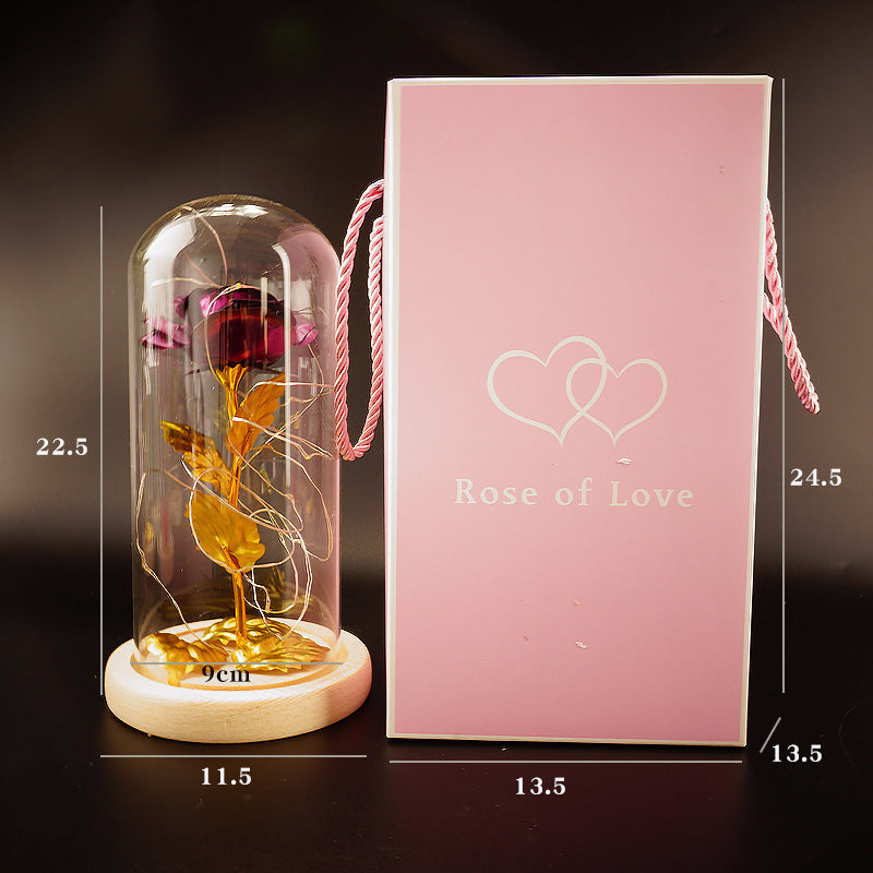 Preserved Gold-Foil Rose in Glass Dome | Luxury Gift for Mother’s Day, Valentine’s & Birthday