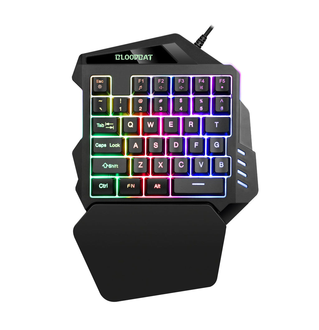 One-Handed Gaming Keyboard – RGB Backlit Ergonomic PC & Mobile Keypad