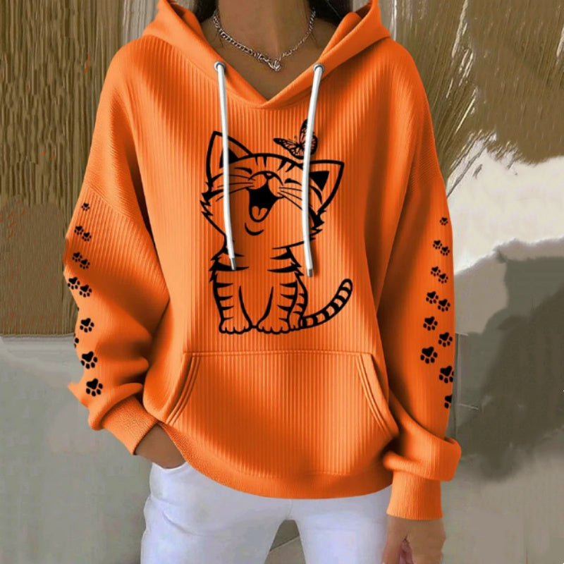 Women’s 3D Printed Waffle Hoodie | Casual Graphic Pullover