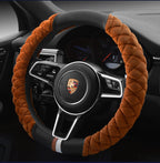 Universal 38 cm Plush Steering Wheel Cover | Winter “Footprint” Car Interior Upgrade