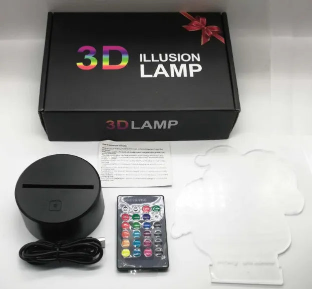 Twist Abstract 3D Night Light – 7 Color Touch/Remote LED Table Lamp Secondary image