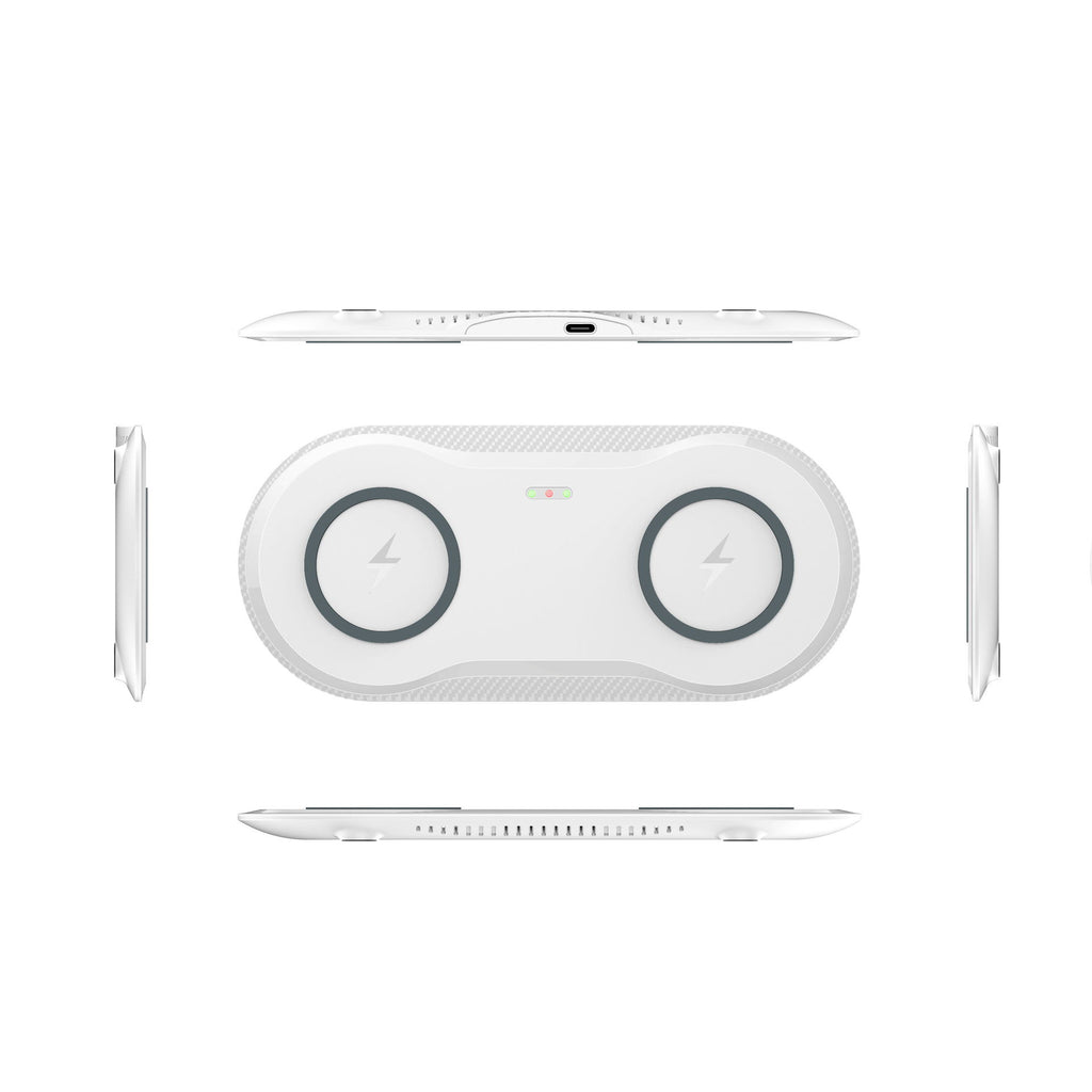 Wireless Dual Mobile Phone Charger – 10W Fast Charging Pad (Qi Compatible)