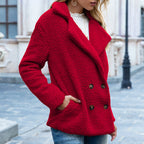 Women’s Fluffy Lapel Coat | Loose Button-Front Winter Cardigan Jacket