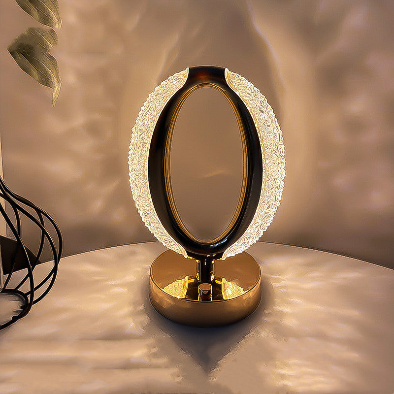 Modern LED Crystal Touch Lamp – Star Light Gold Rechargeable