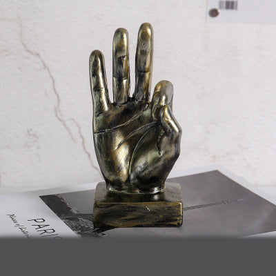 Resin Gesture Ornaments | Trendy Minimalist Hand-Gesture Décor Pair