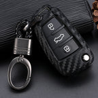 Carbon Fiber Silicone Car Key Case – Protective Shell & Fob Cover