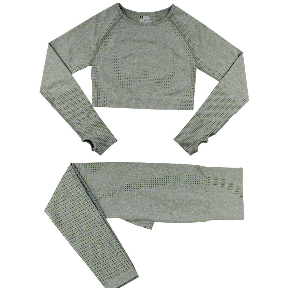 Women’s Seamless Dot Knitted Yoga Set 2-Piece