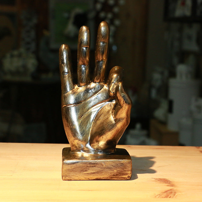 Resin Gesture Ornaments | Trendy Minimalist Hand-Gesture Décor Pair