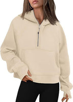 Women’s Zip-Up Hoodie Sweatshirt with Pockets – Loose Fit Sports Pullover