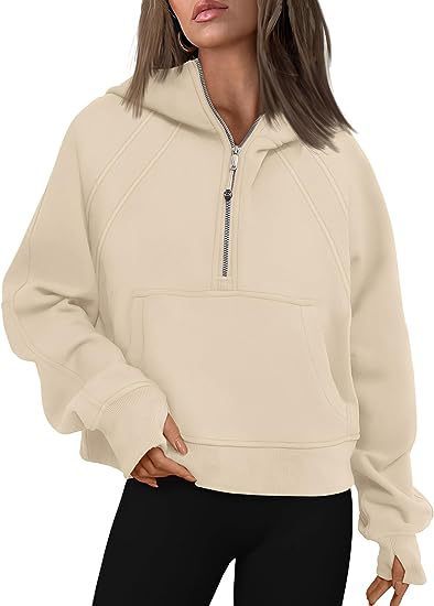 Women’s Zip-Up Hoodie Sweatshirt with Pockets – Loose Fit Sports Pullover